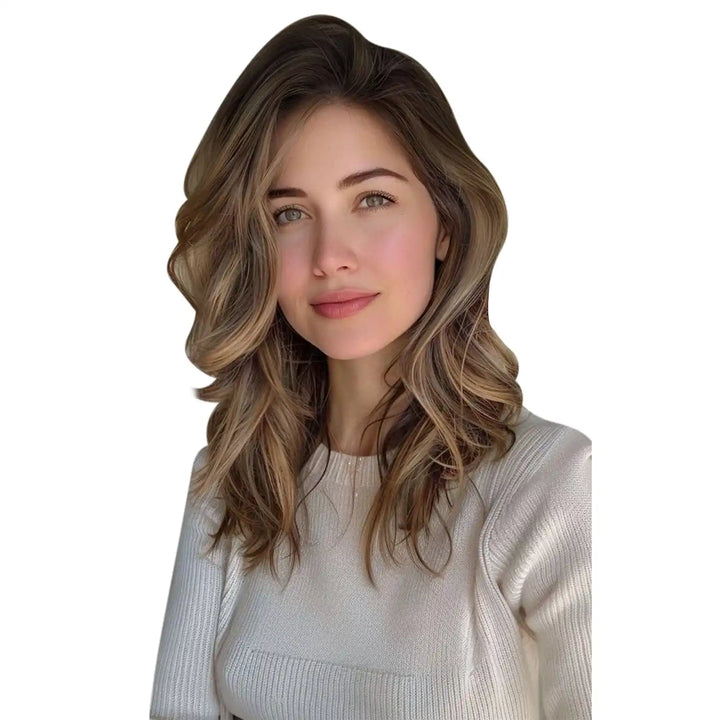 Easyouth Topper Hair Piece Virgin Real Human Hair 6*6 inch Balayage Brown