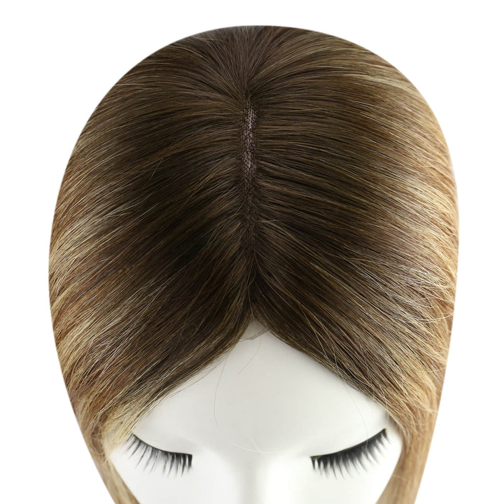 real hair topper crown topper hair extensions hair topper with clips human hair topper for thinning crown
