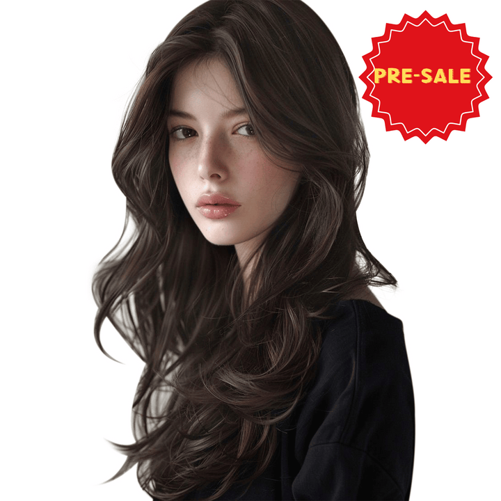 Dark brown hair weft virgin human hair extensions Easyouth clip-in hair extensions