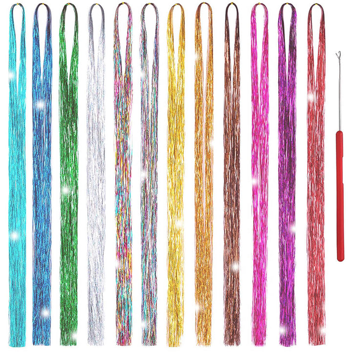 Easyouth Hair Colorful Hair Tinsel Strands 200 strands