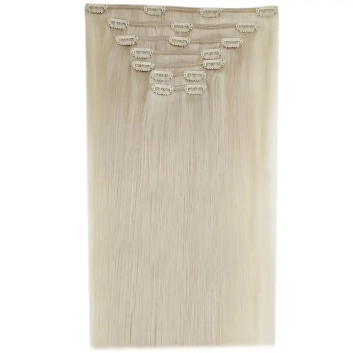 Easyouth hair  weft extensions white blonde pure blonde  18 inch clip in hair extensions long