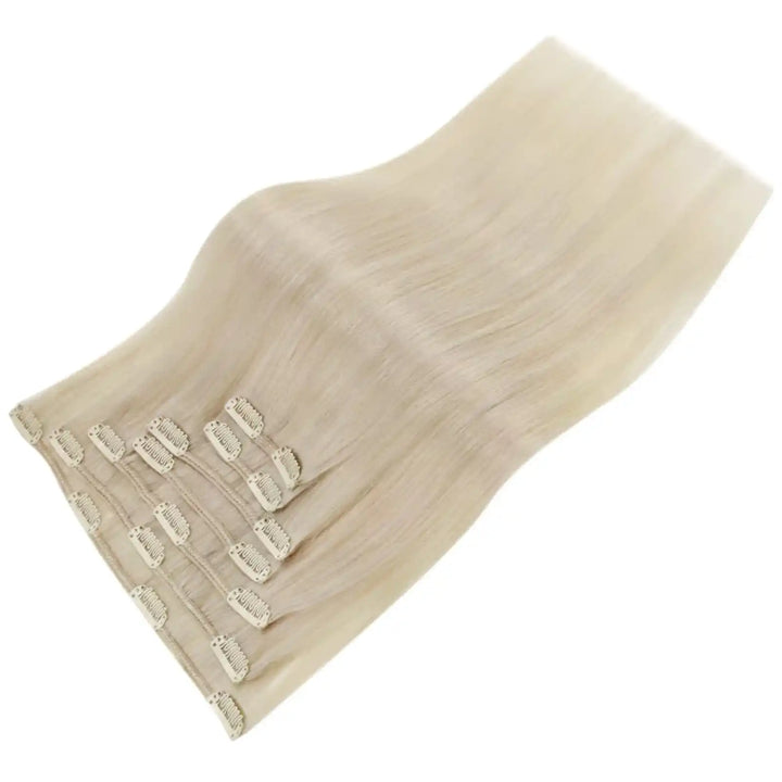 Easyouth hair  weft extensions white blonde pure blonde  20 inch clip in hair extensions long