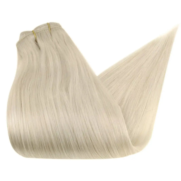 Easyouth hair  weft extensions white blonde pure blonde  22 inch clip in hair extensions long hair