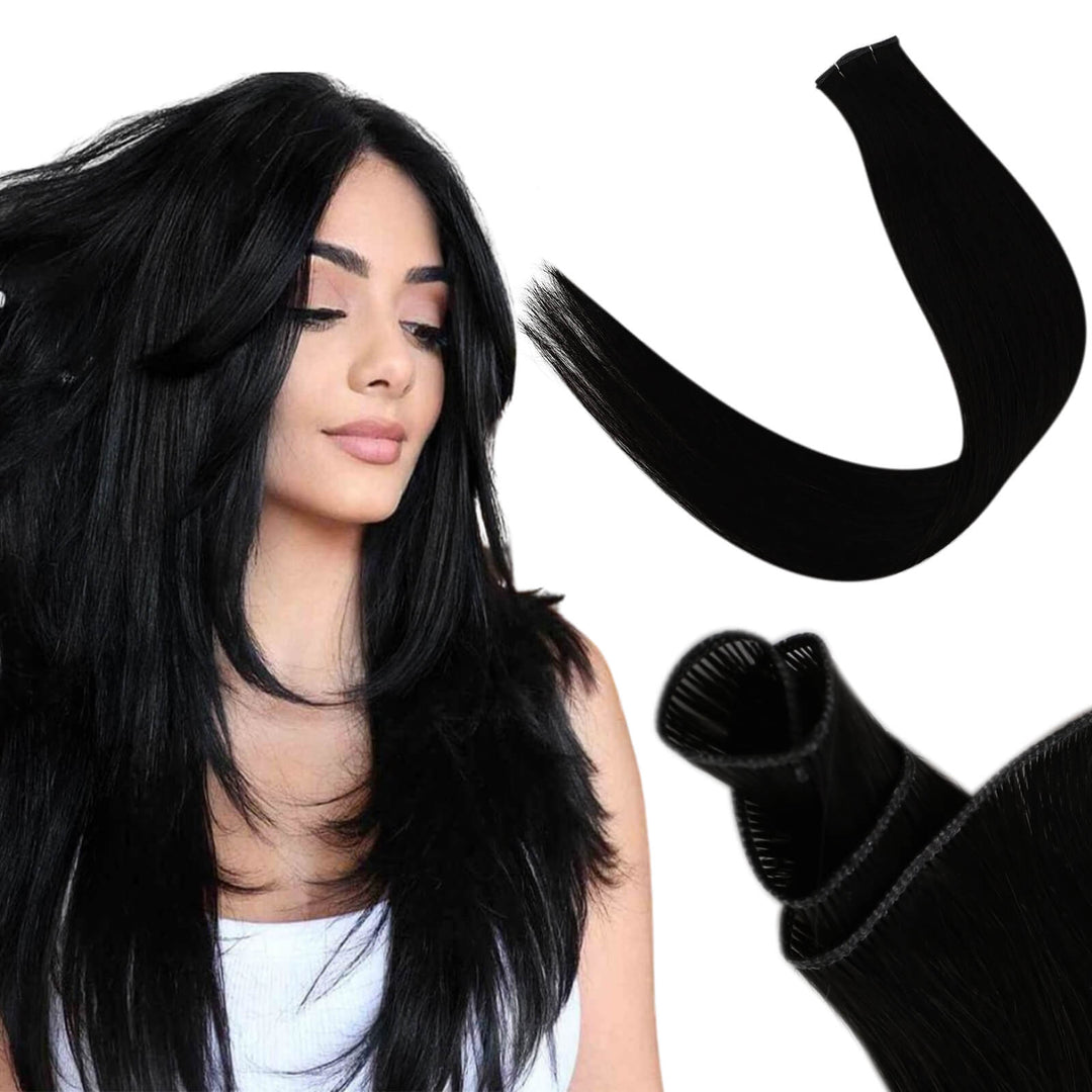 Sew in hair extensions,Weft hair extensions,Best hair extensions,genius hair weft,hybrid hair weft,sew in weft hair extensions