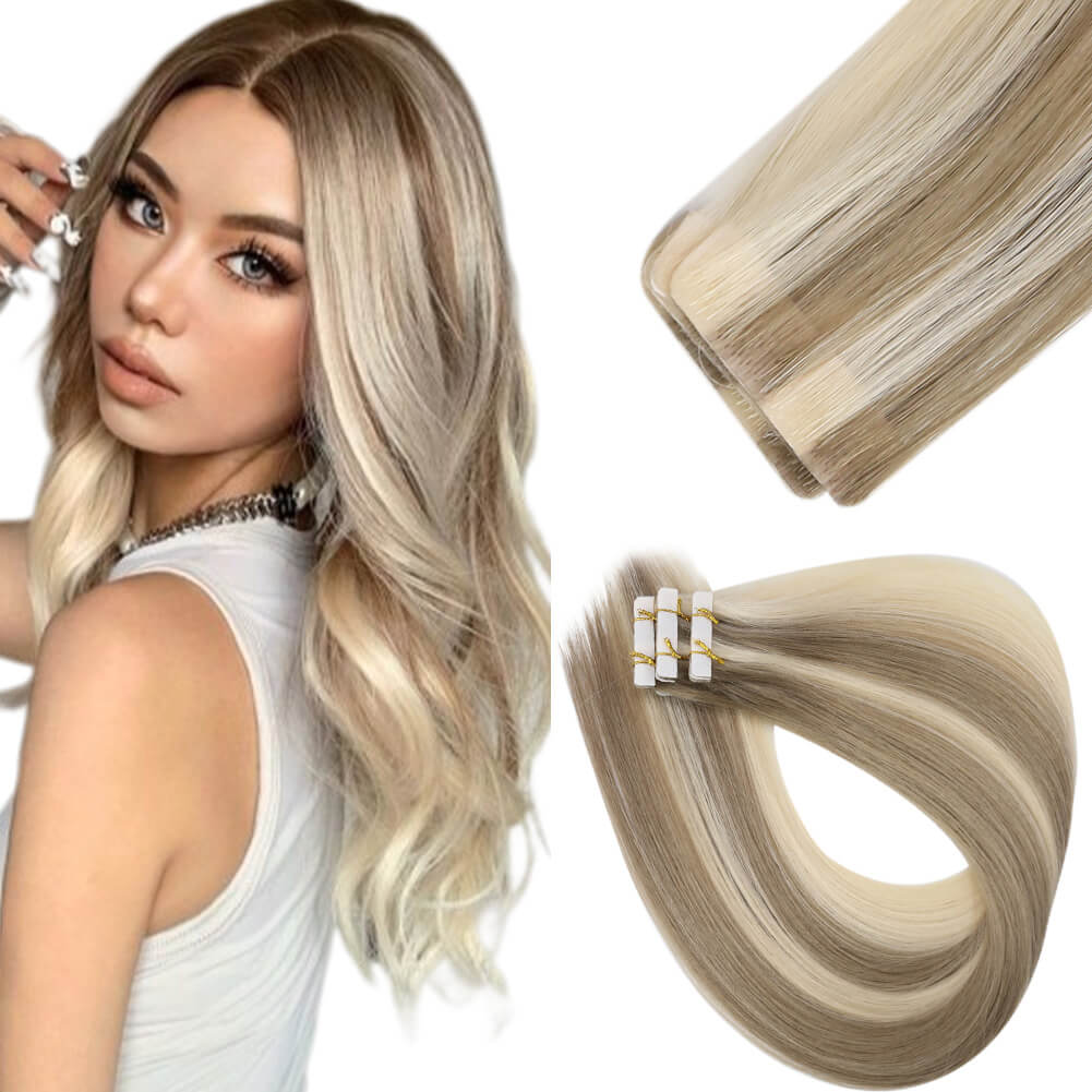 Brown Extensions Invisible Tape In Extensions Injection Virgin Human Hair#p8/60