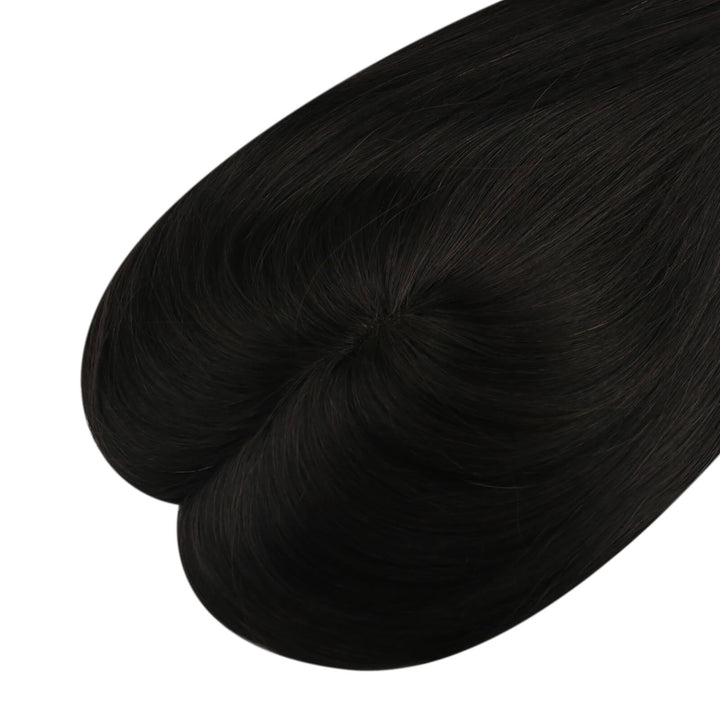 Toppers Hair Pieces 3*5inch Remy Human Hair Off Black #1B |Easyouth