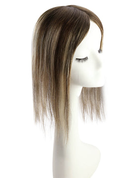 Toppers Hair Pieces 3*5 Inch Remy Human Hair Balayage Brown #4/27/4 |Easyouth