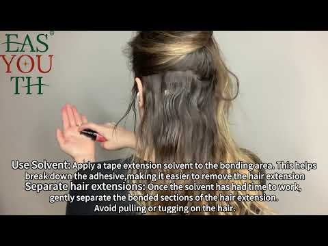 Tape in Virgin Human Natural Hair Permanent Extensions Blonde Highlights #P8/60 |Easyouth