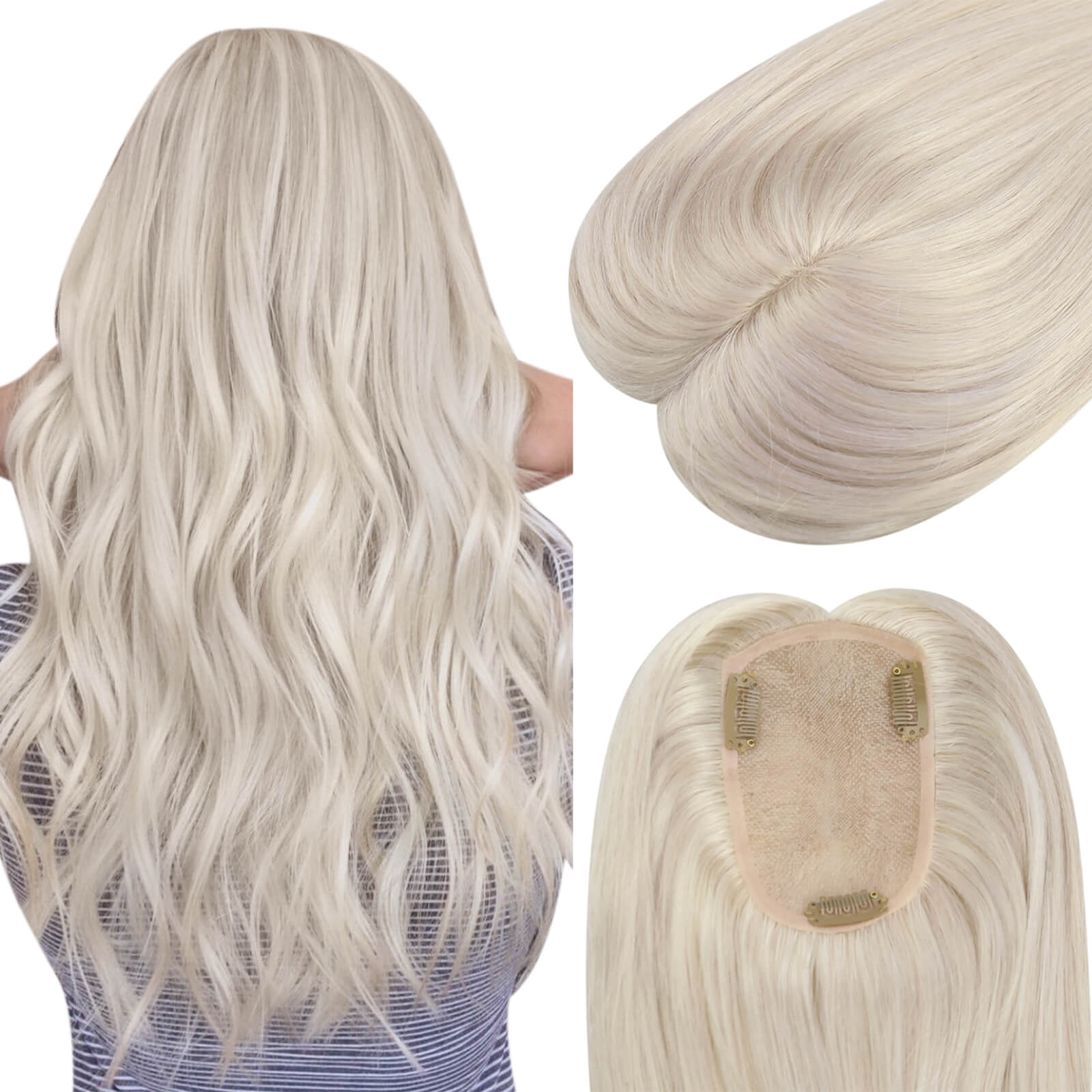 Platium outlet Blonde 100% Human Hair topper 22