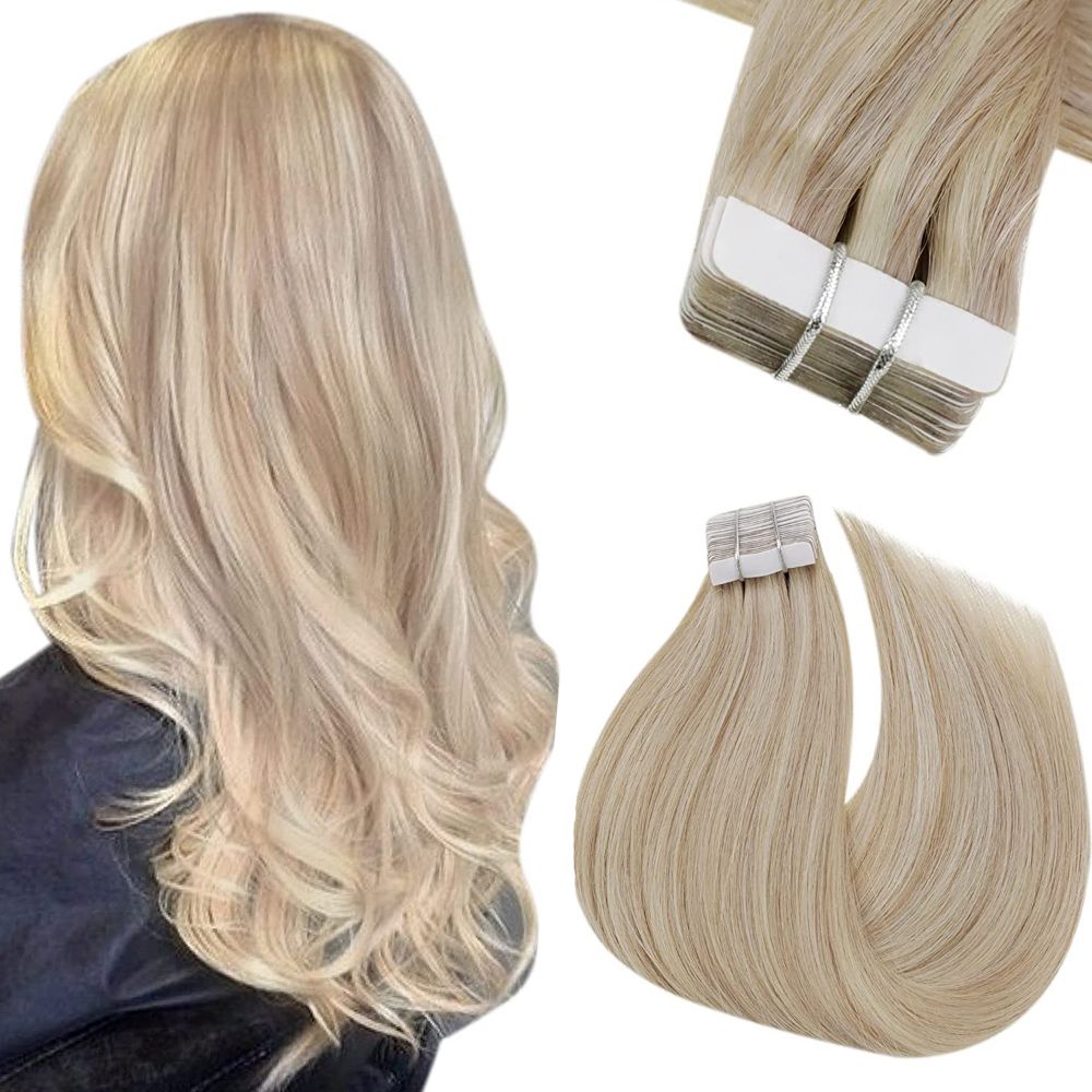 ✨3 18” ##10 W/613 highlight HUMAN HAIR TAPEINS NWT Rebecca Highlight Invisible Tape In Extensions Human Hair  main image 4