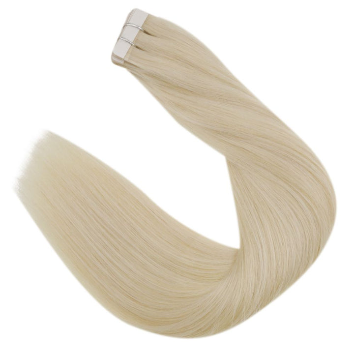 Tape in Hair Extensions Remy Human Hair Platinum Blonde
