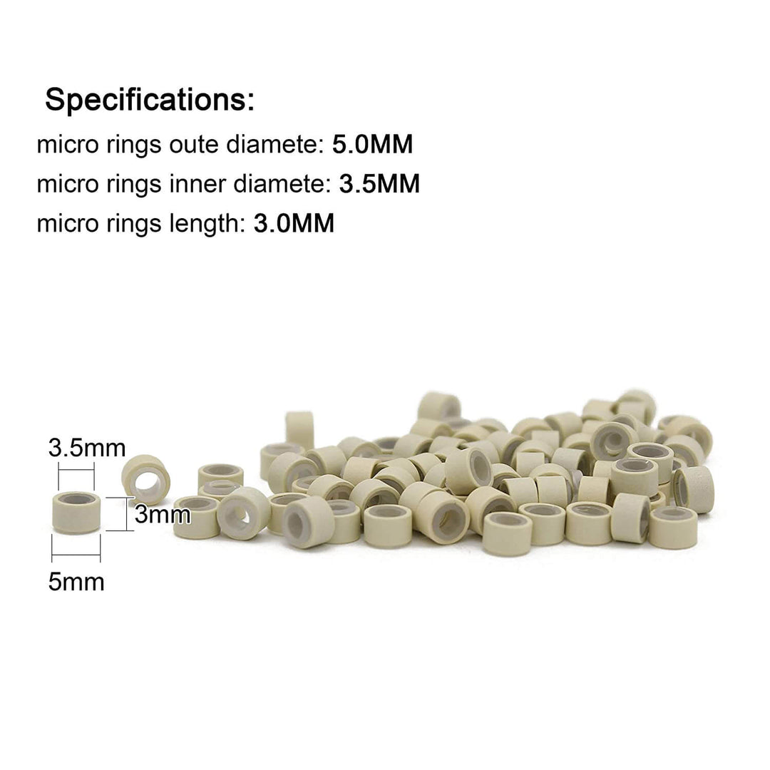 1000Pcs MicroLink Beads for Hair Extensions-Blonde