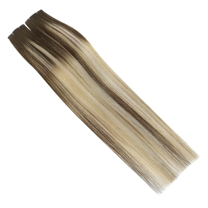 [New]Real Human Hair Extensions Invisible Weft Hair Extensions Genius Weft Virgin Hair #4/8/4/22/800