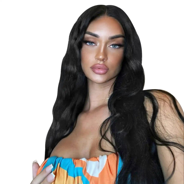 EASYOUTH Off Black Hair Natural Black Straight Hair Topper