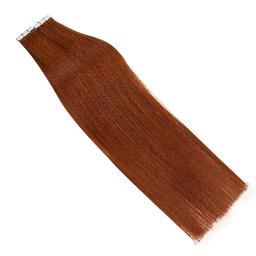 [New]Copper Hair Extensions Healthy Virgin Injection Human Tape In Hair Extensions#33