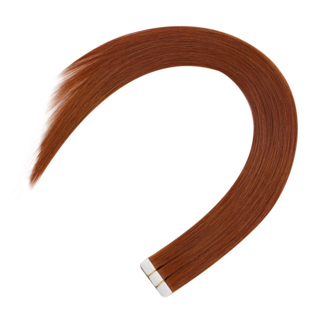 [New]Copper Hair Extensions Healthy Virgin Injection Human Tape In Hair Extensions#33