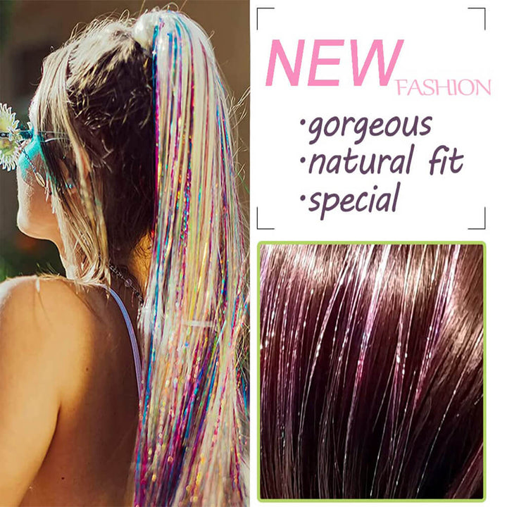 Easyouth Hair Colorful Hair Tinsel Strands 200 strands