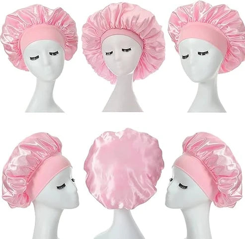 Night Sleep Caps with Wide Elastic Band Sleeping Hat for Hair Extensions