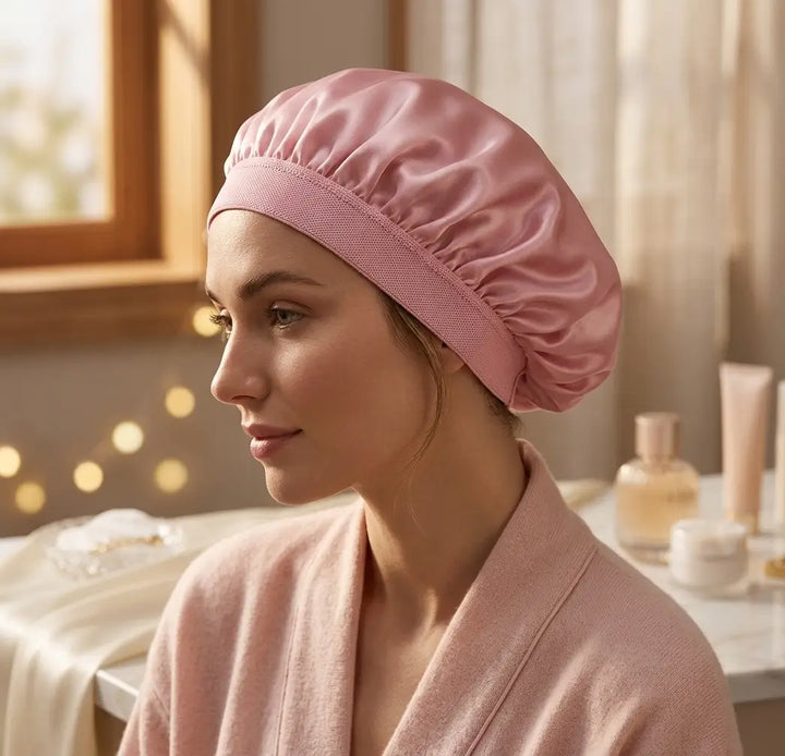 Night Sleep Caps with Wide Elastic Band Sleeping Hat for Hair Extensions