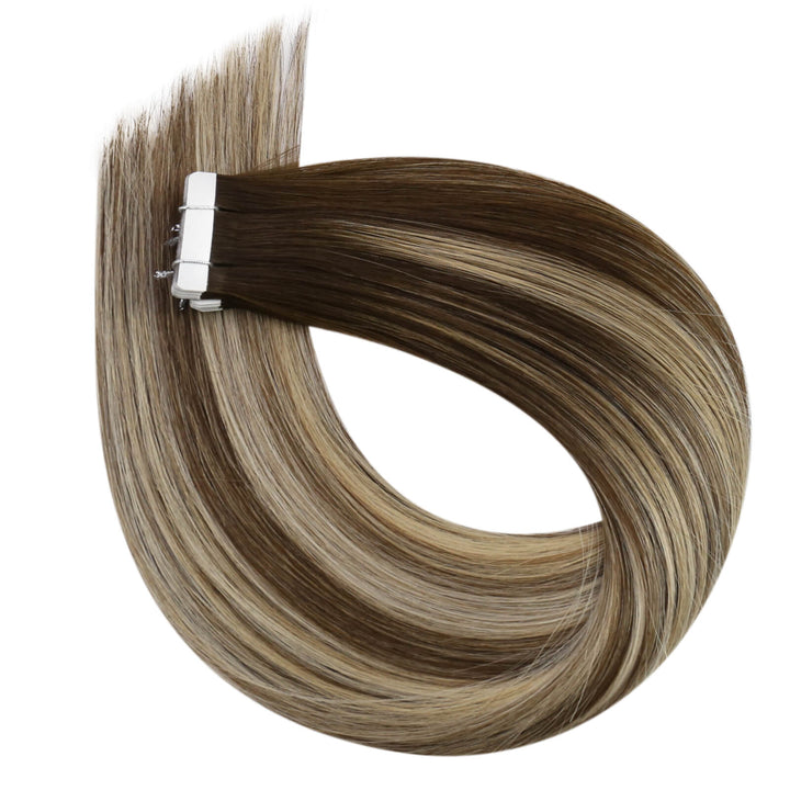 [New]Seamless Tape In Hair Extensions Short Hair With Tape In Extensions Virgin Hair #4/8/4/22/800
