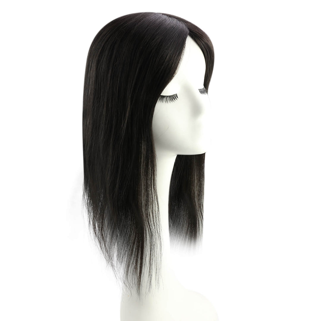 Toppers Hair Pieces 13*13cm Remy Human Hair Off Black #1B |Easyouth