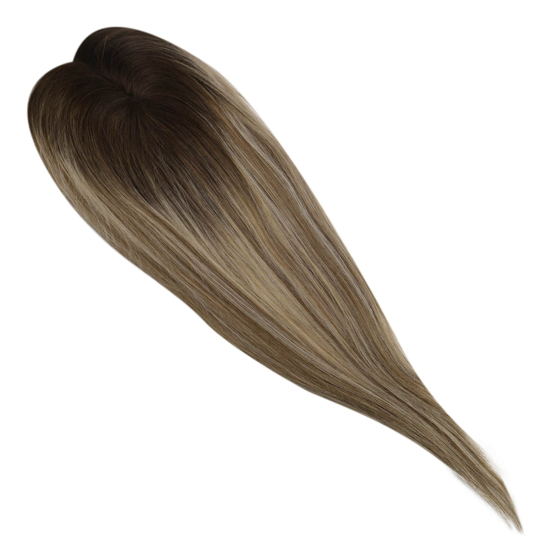 Topper 100% Remy Human Hair 3*5inch Ombre Straight Color #3/8/22