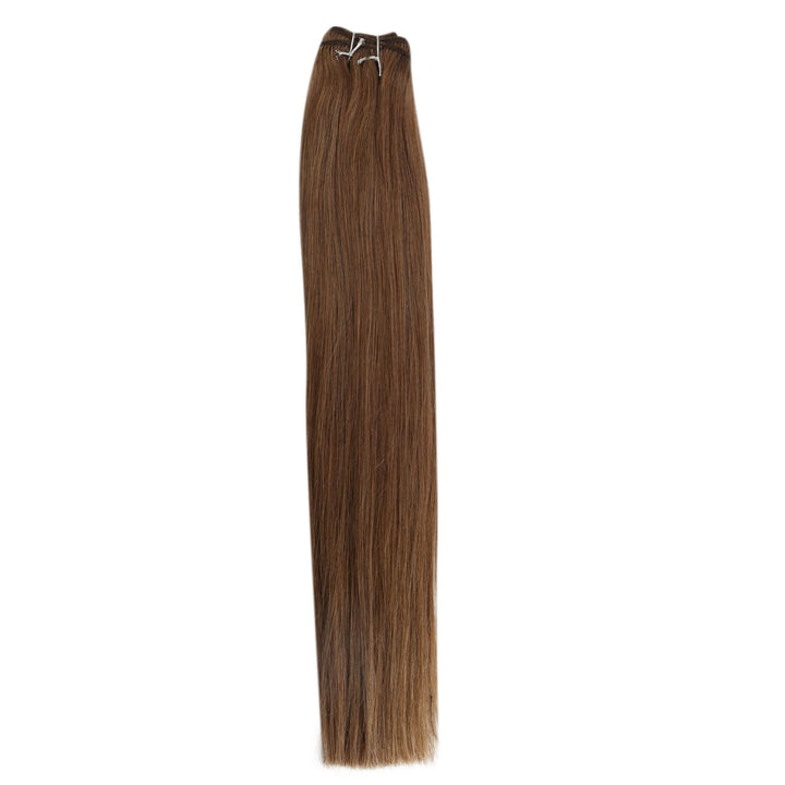 [Promotion]Weft Hair Extensions Human Hair Weft Bundle Brown Extensions #10