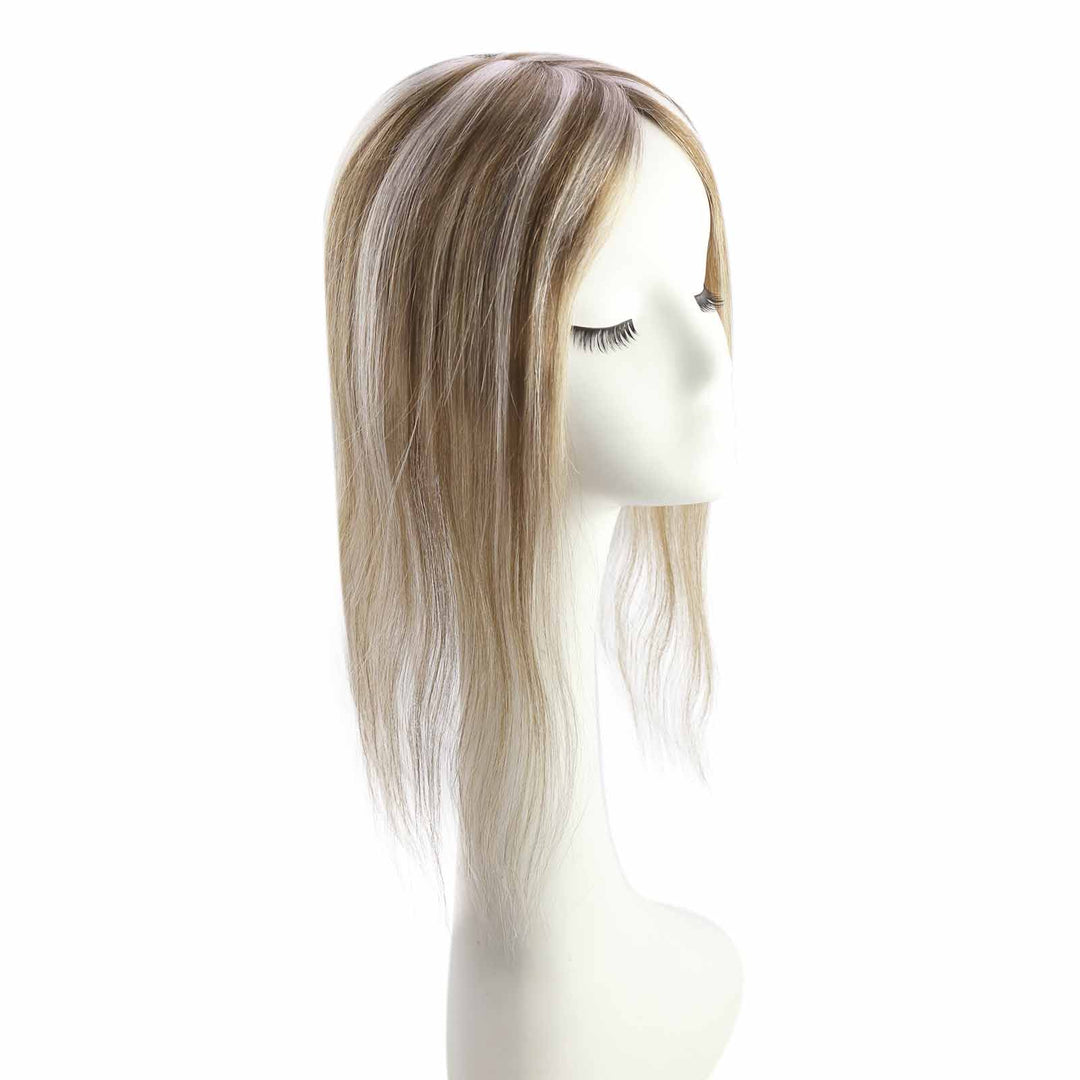 Topper 100% Remy Human Hair 3*5inch Straight Brown with Blond Highlights #P8/60