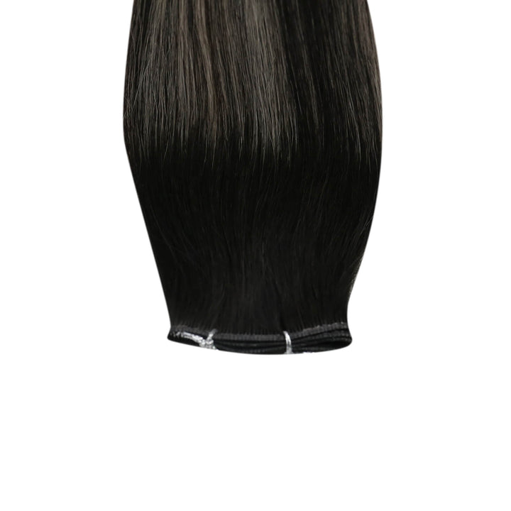 Easyouth Genius Weft Extensions Virgin Hair Black with Sliver#1B/Sliver/1B