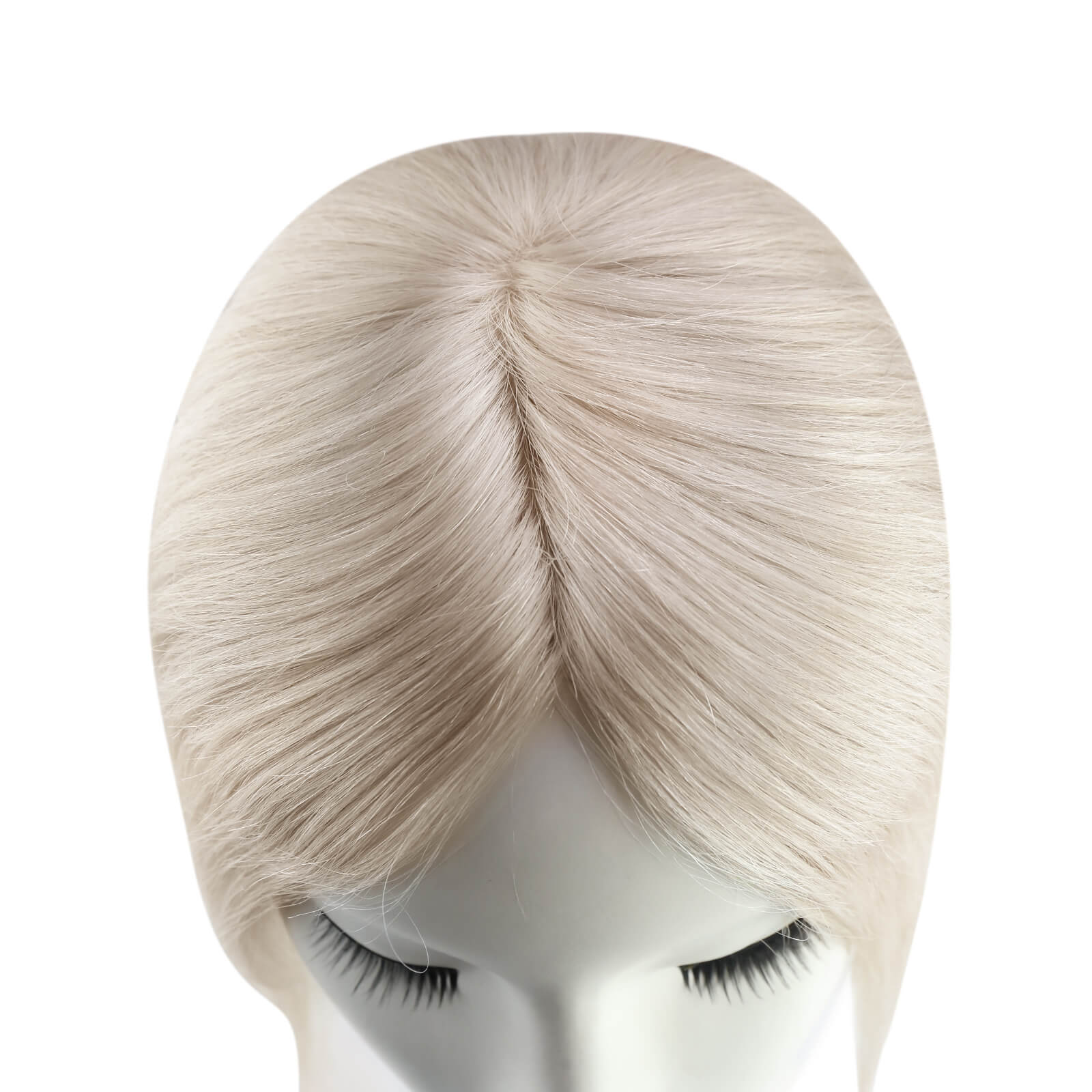 Lace Human Hair Wig Toppers Real Human Hair Platinum Blonde Easyouth