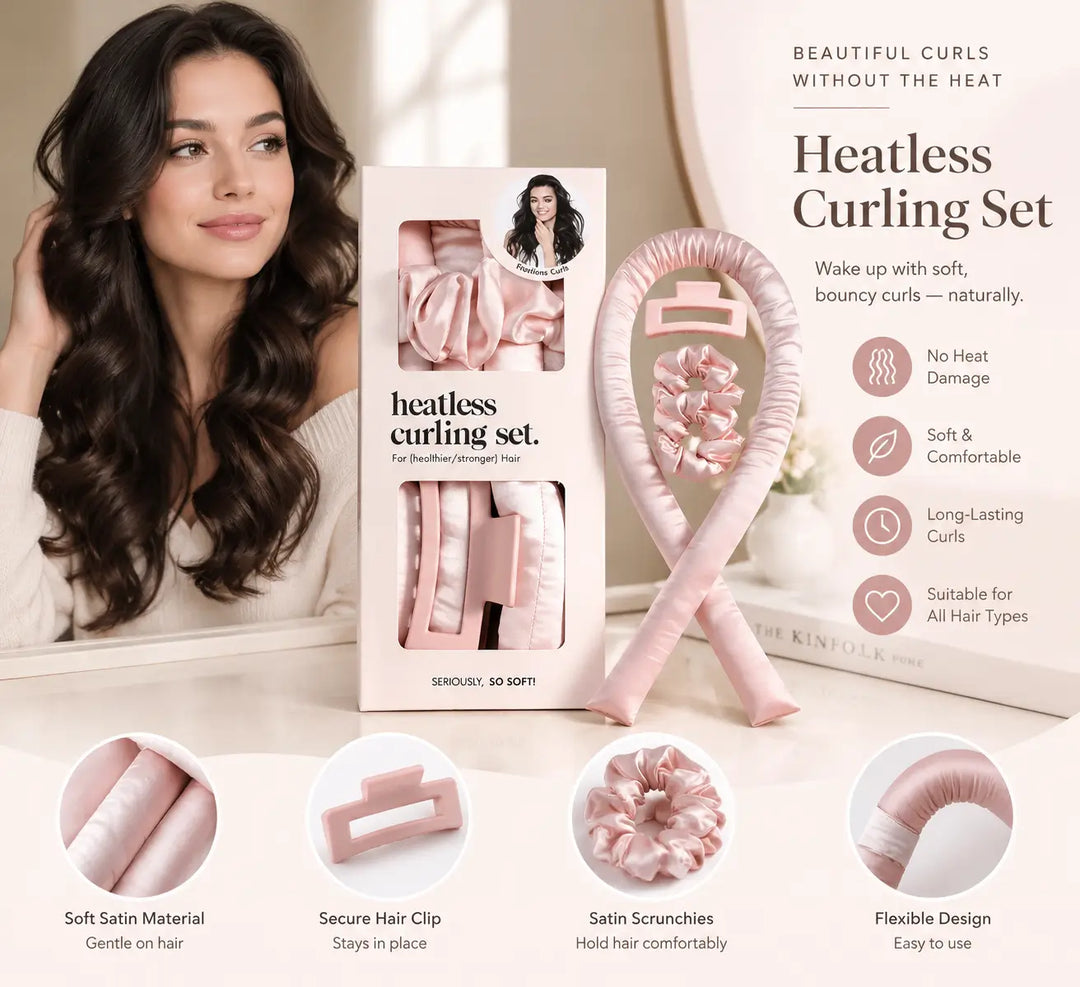Heatless Curling Set Overnight Hair Curlers to Sleep in Heatless Curls No Heat Soft Curlers