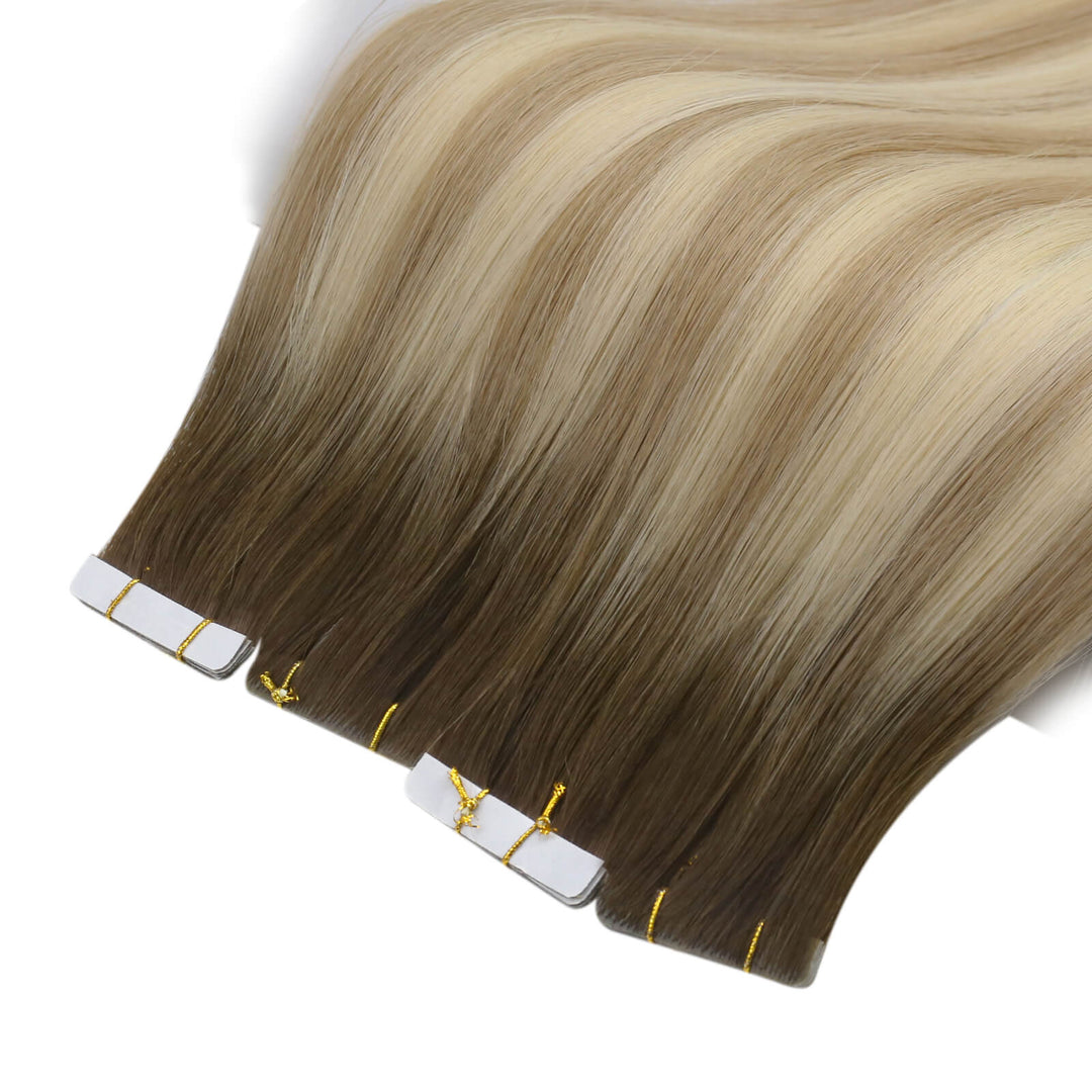 Tape in Extensions on Very Short Hair, Best Quality Tape in Hair Extensions, Real Human Hair Tape in Extensions,