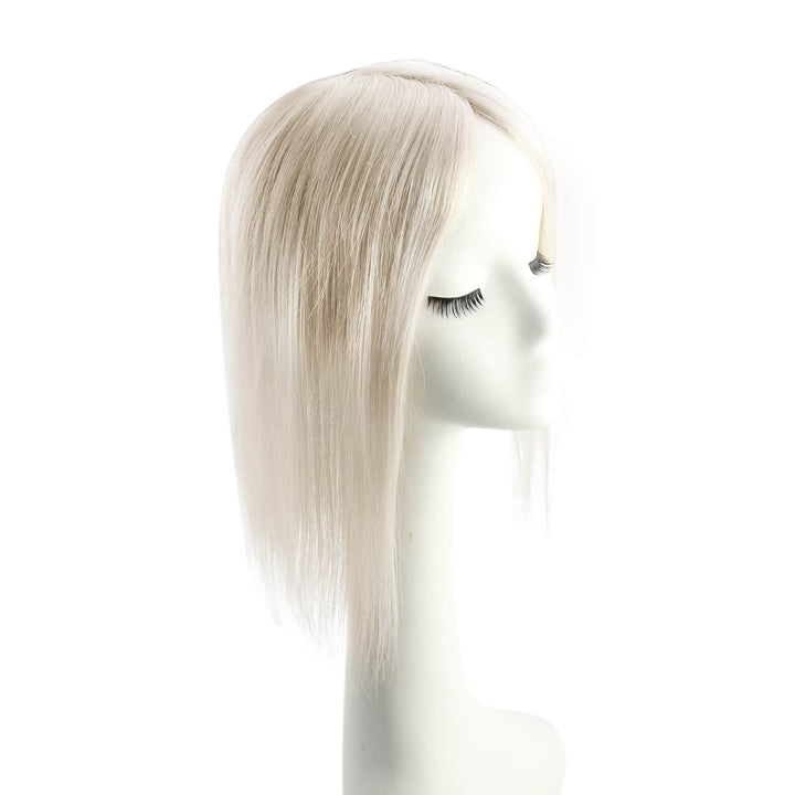 Toppers Hair Pieces 13*13cm Remy Human Hair Platinum Blonde #60 |Easyouth