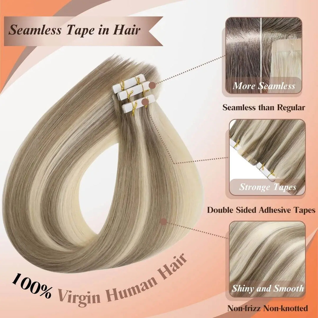 tape in hair extensions,seamless tape in hair,best tape in hair