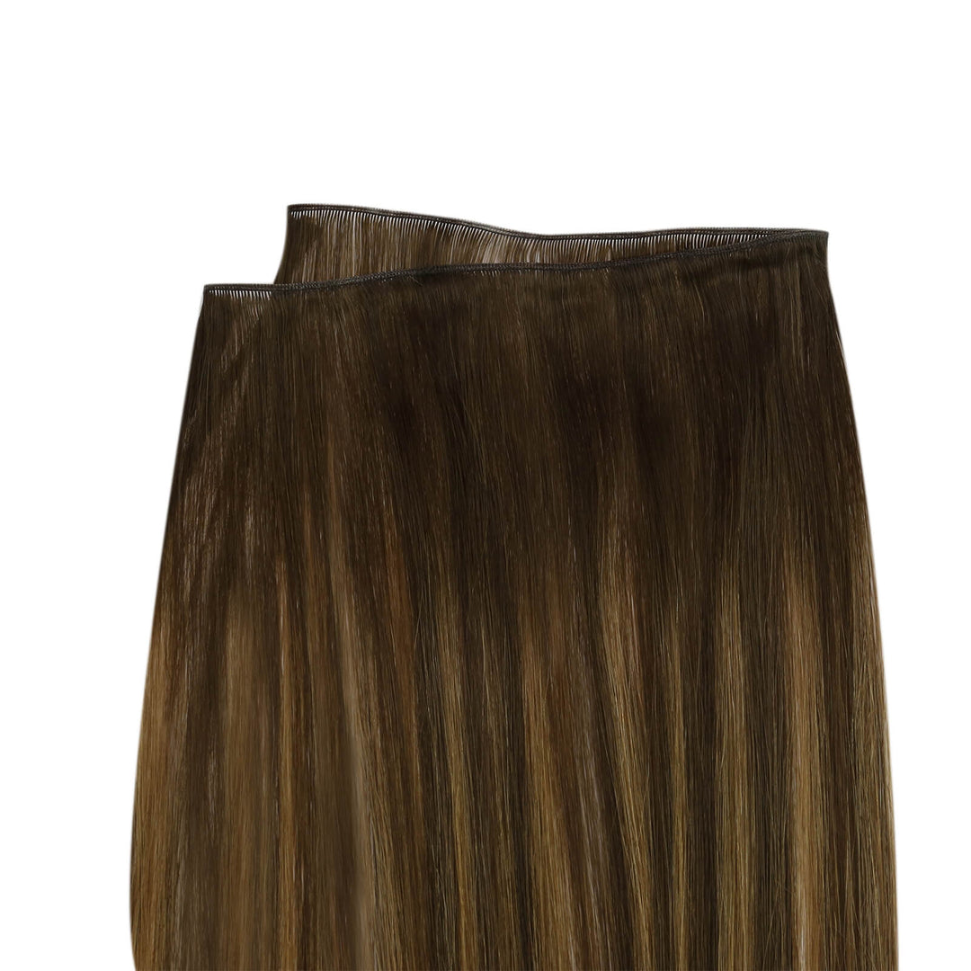 Easyouth Hair Genius Weft Extensions Virgin Hair Dark Brown with Brown #DU