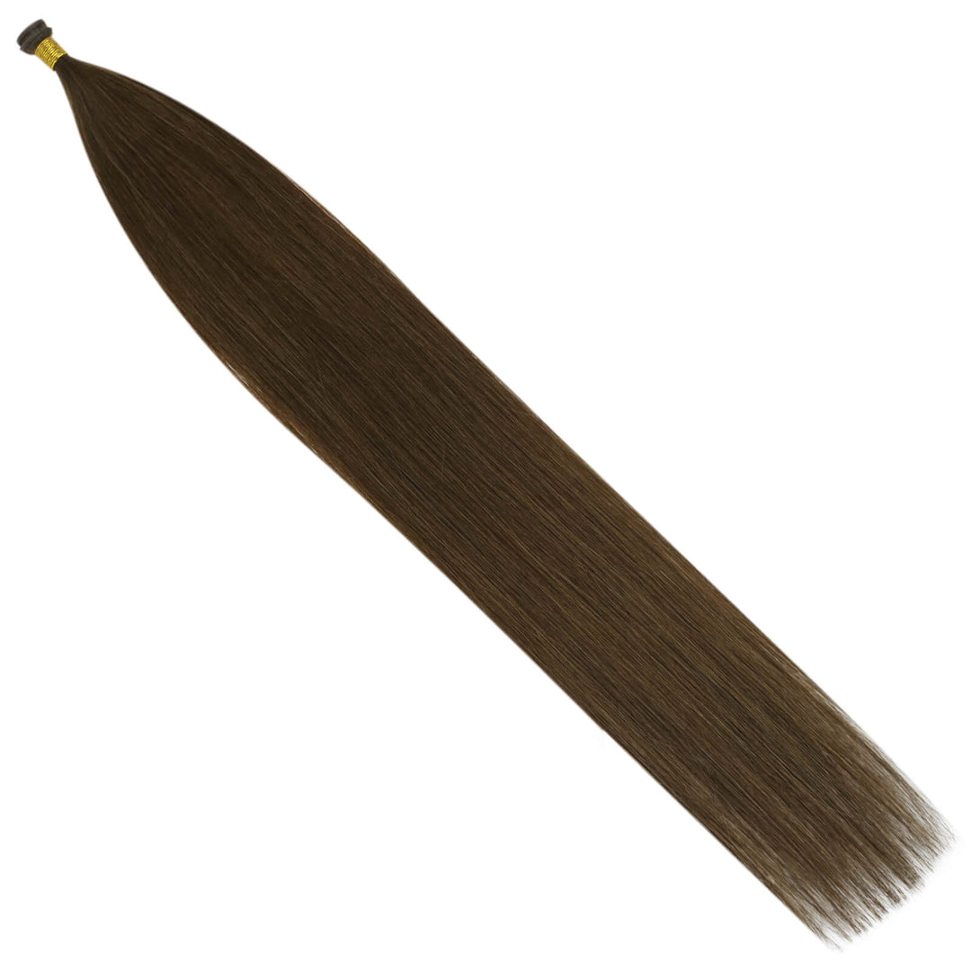 Genius Weft Extensions 100% Virgin Hair Dark Brown #4