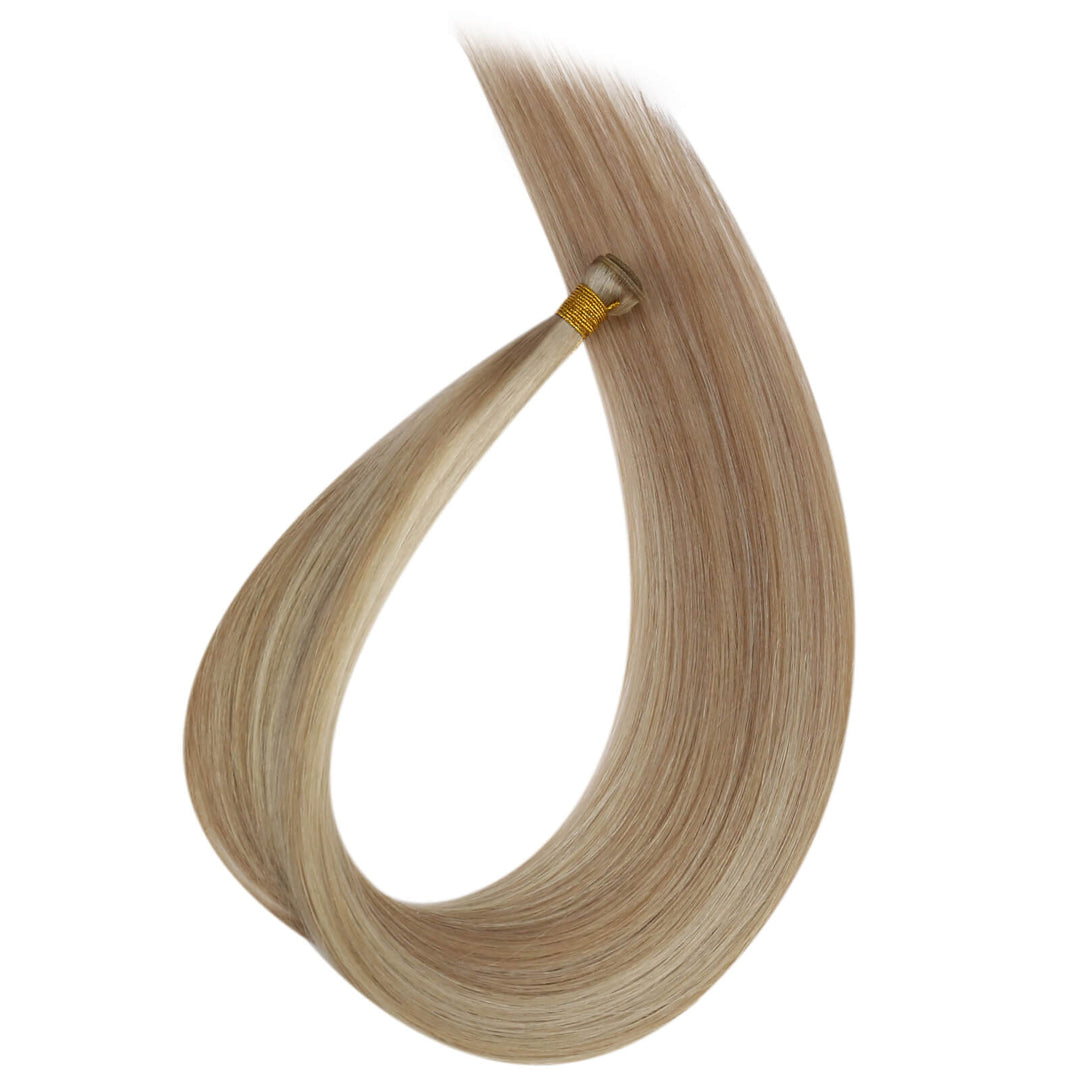 Easyouth Genius Weft Extensions 100% Virgin Human Hair Brown with Blonde#P18/613