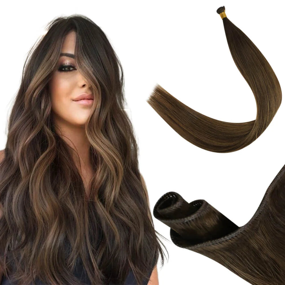 [ONLY USA] Best Weft Hair Genius Weft Virgin Human Hair Balayage Dark Brown#DU