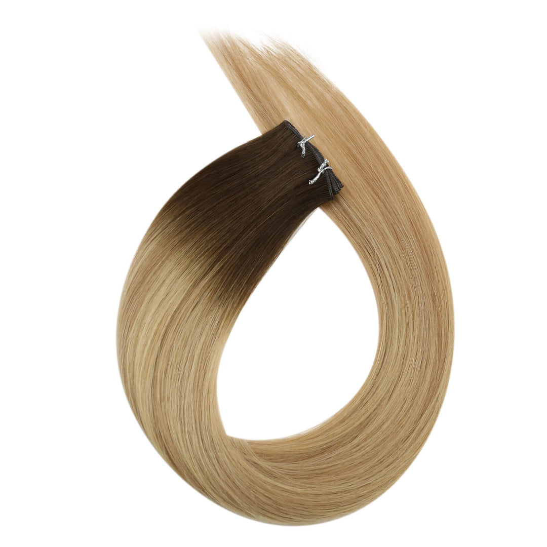 Easyouth Genius Weft Extensions Virgin Hair Balayage Brown#3/8/22