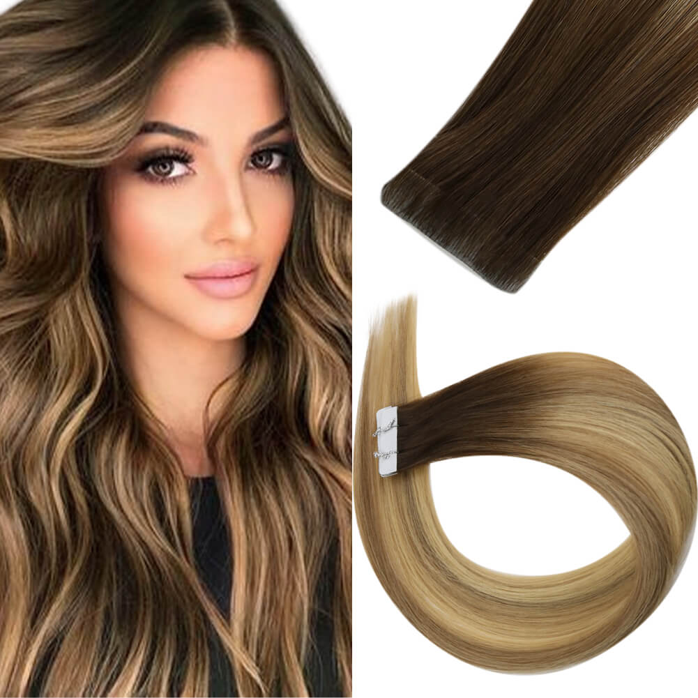 Brown Tape in Hair Extensions,Remy Tape in Hair Extensions, Seamless Tape in Hair Extensions, Hair Tape Ins,