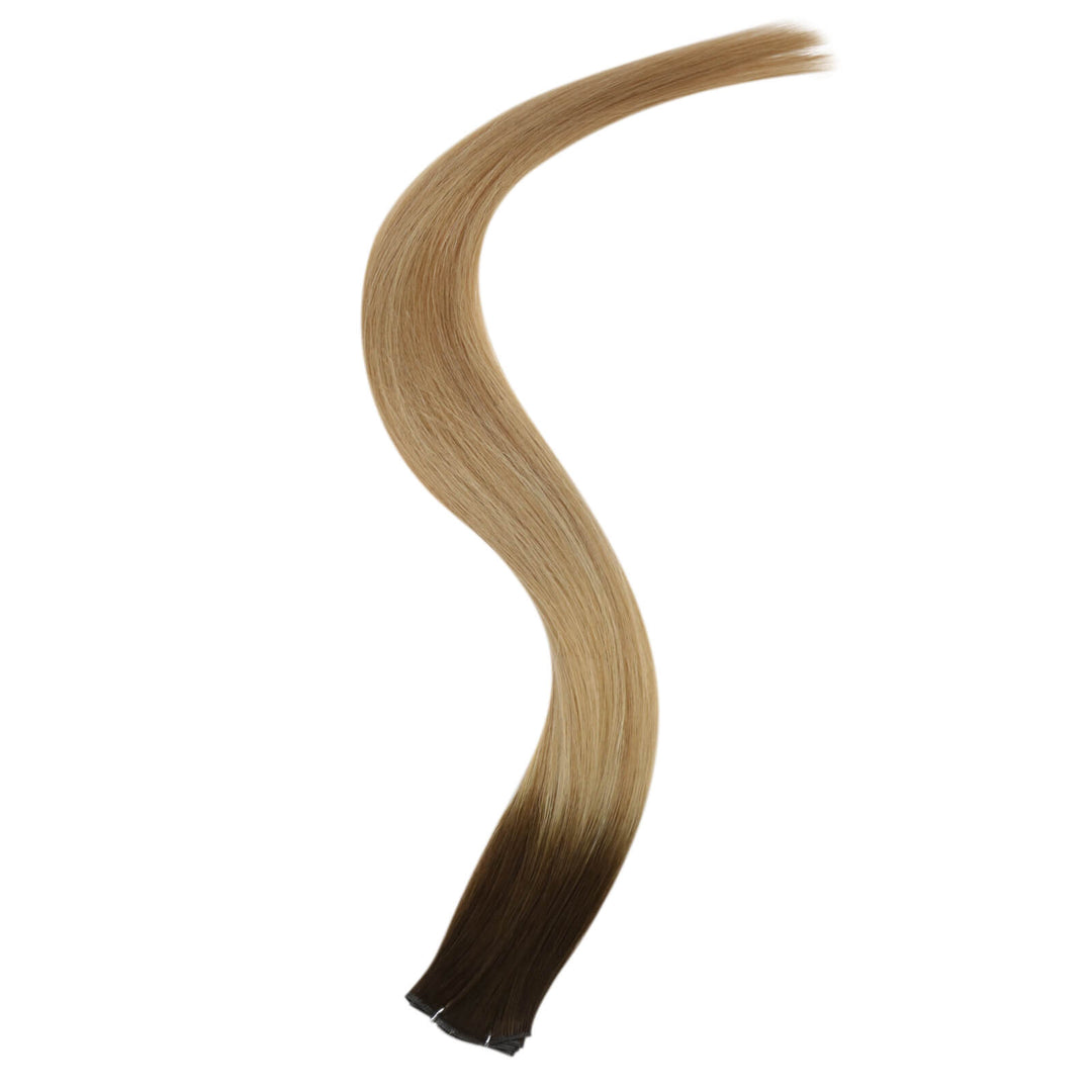 Easyouth Genius Weft Extensions Virgin Hair Balayage Brown#3/8/22
