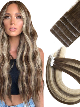 [New]The Best Tape In Hair Extensions Tape Extensions Balayage Virgin Injection Hair #4/8/4/22/800