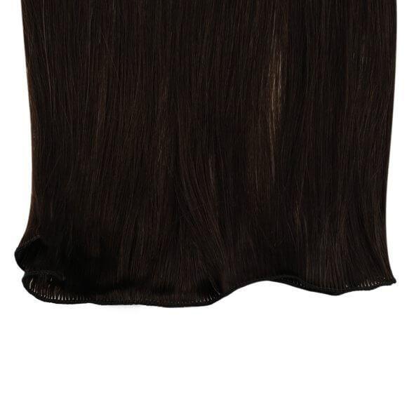 darkest brown human hair weft handmade