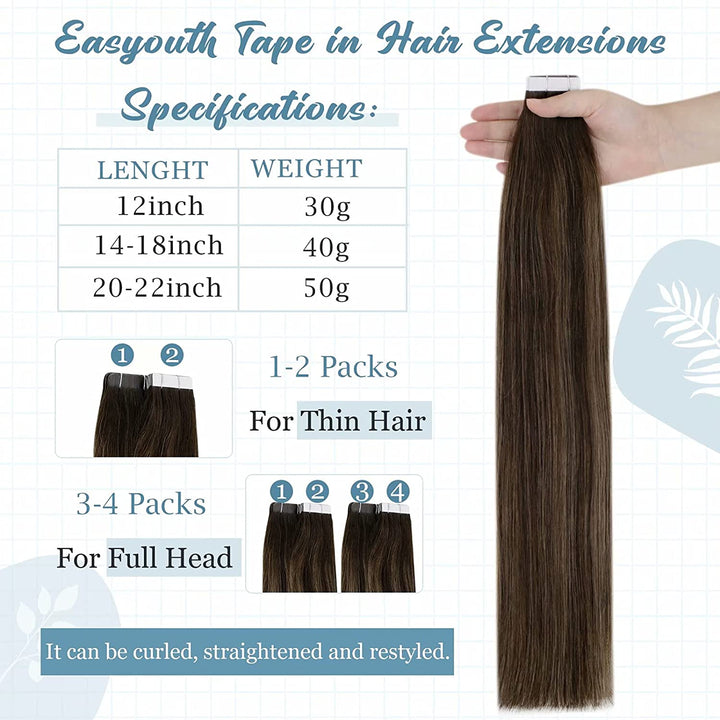 Tape in Hair Extensions #2/8/2