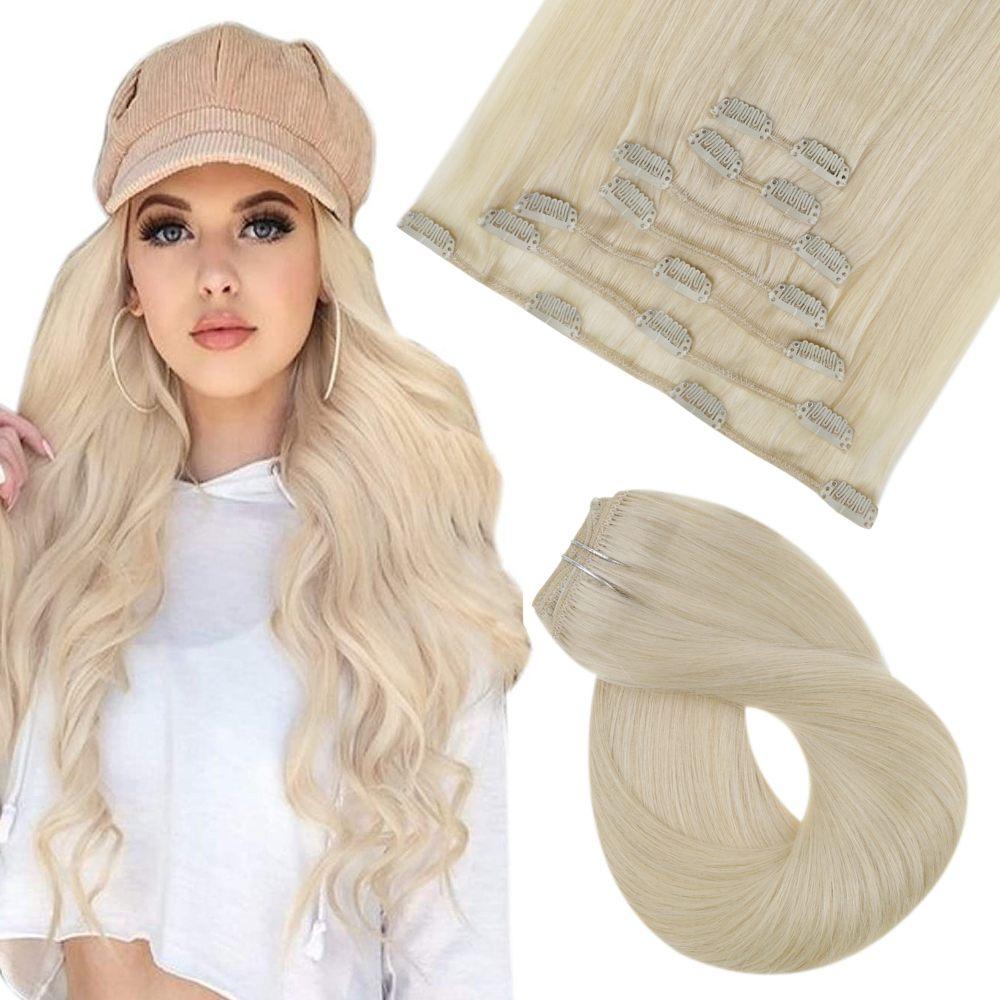 blonde hair clip in extensions