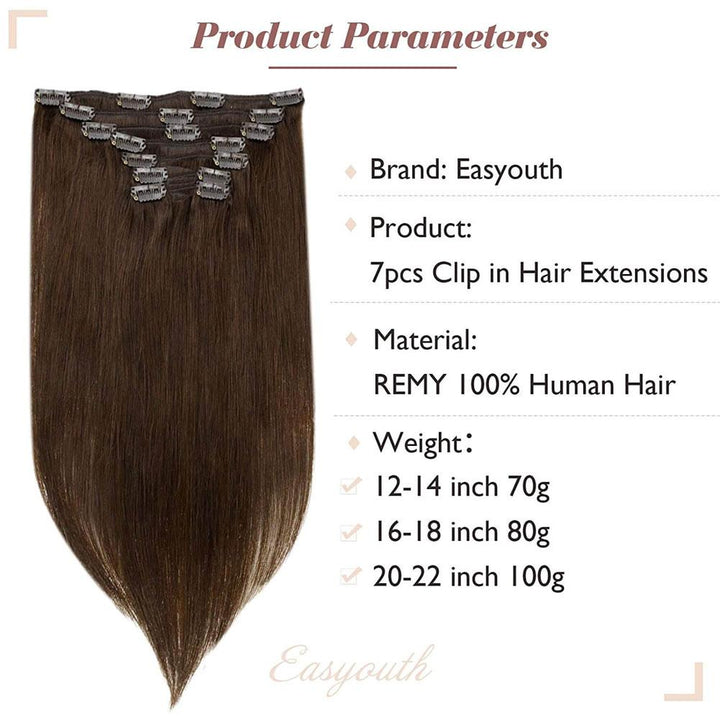 clip in hair extensions medium brown