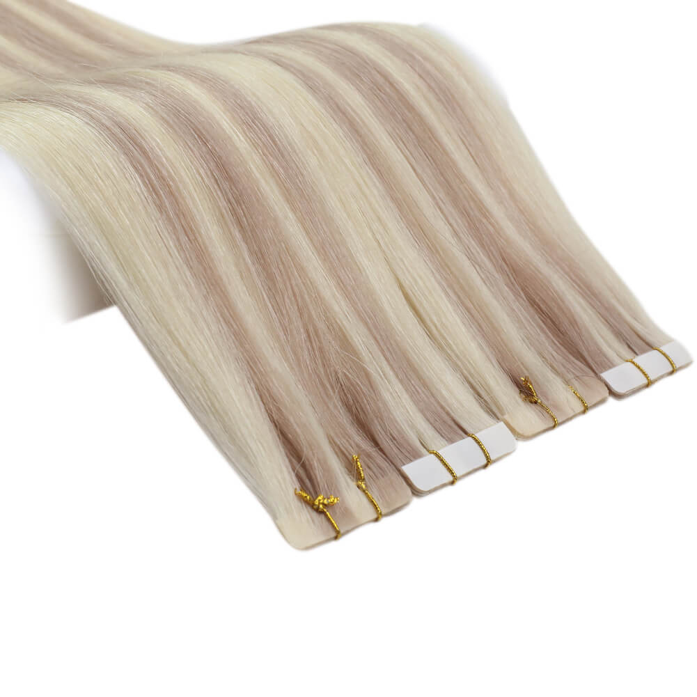 Highlight Bleach Blonde Straight Inject Tape in Human Hair Extensions