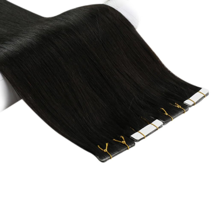 Invisible PU tape hair injection jet black color