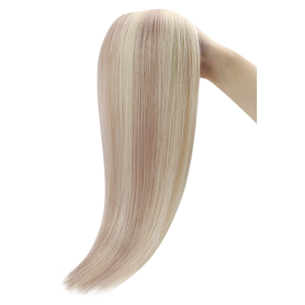 Natural Glue on Virgin Hair 16 Inch Highlight Bleach Blonde