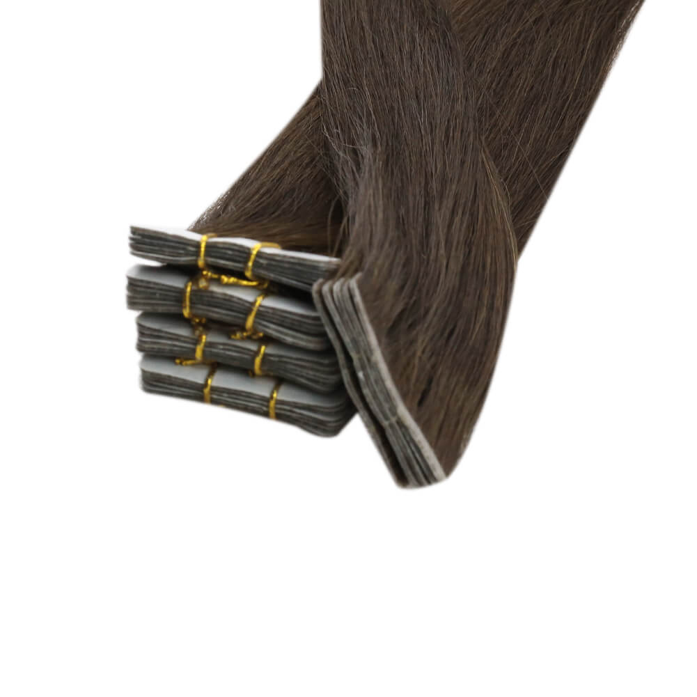 brown tape in hair extensions virgin hair skin weft